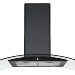 Campana Europea Decorativa De Pared Cata 90 Cm Cristal Curvo Acabado Negro 2 Filtros Lavables Y 3 Velocidades 110v 630 M