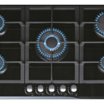 Parrilla Cata 5 Quemadores Cristal Templado Negro Multi-gas