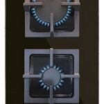 Parrilla Europea Cata 2 Quemadores Cristal Templado Negro